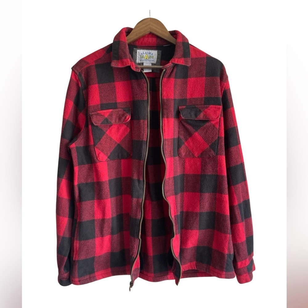 Vintage Alaska 1959 Wilderness Gear Buffalo Plaid Zip-Up Flannel Jacket Shacket
